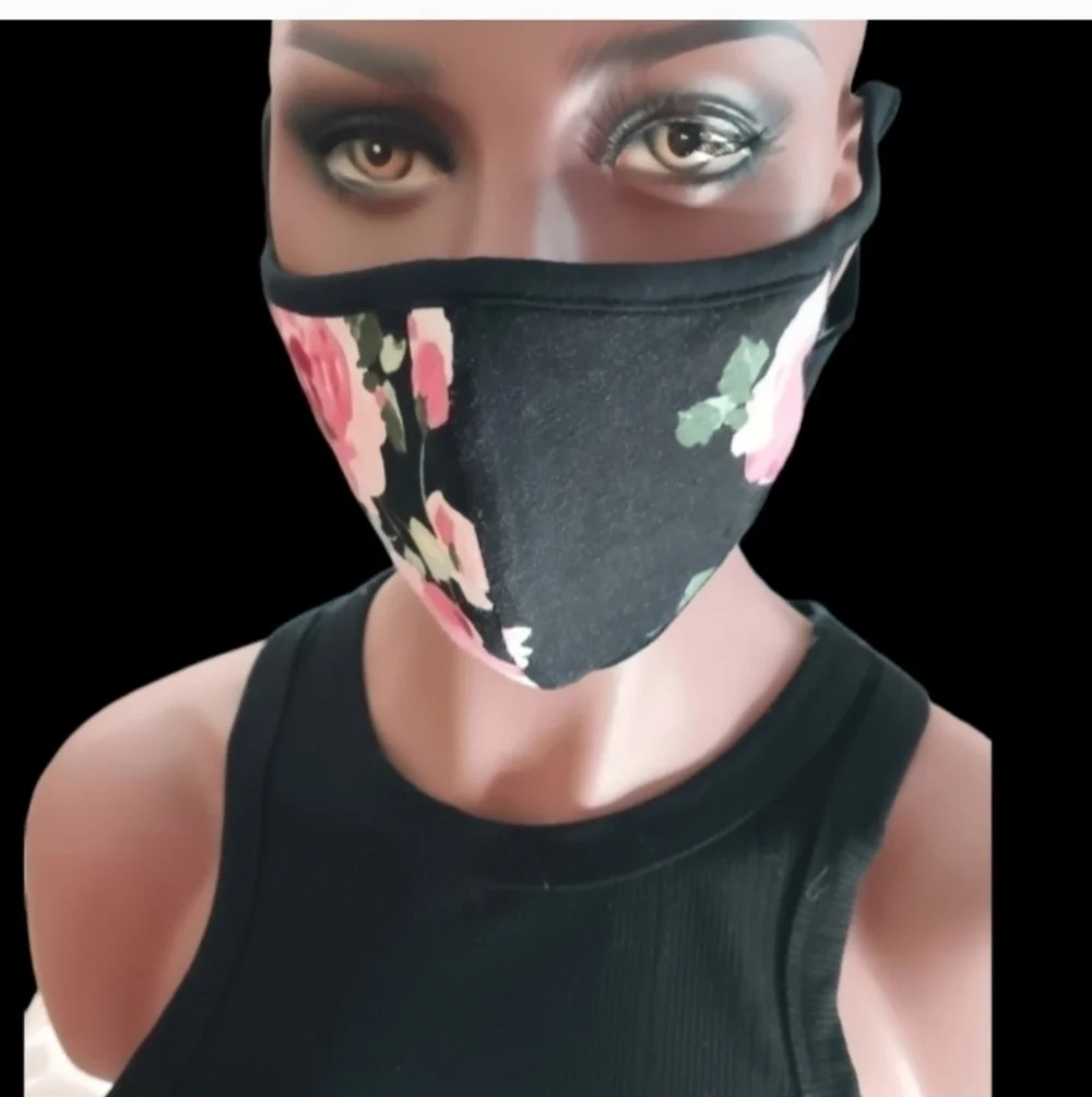 Cottagecore Black Floral Patchwork Face Mask